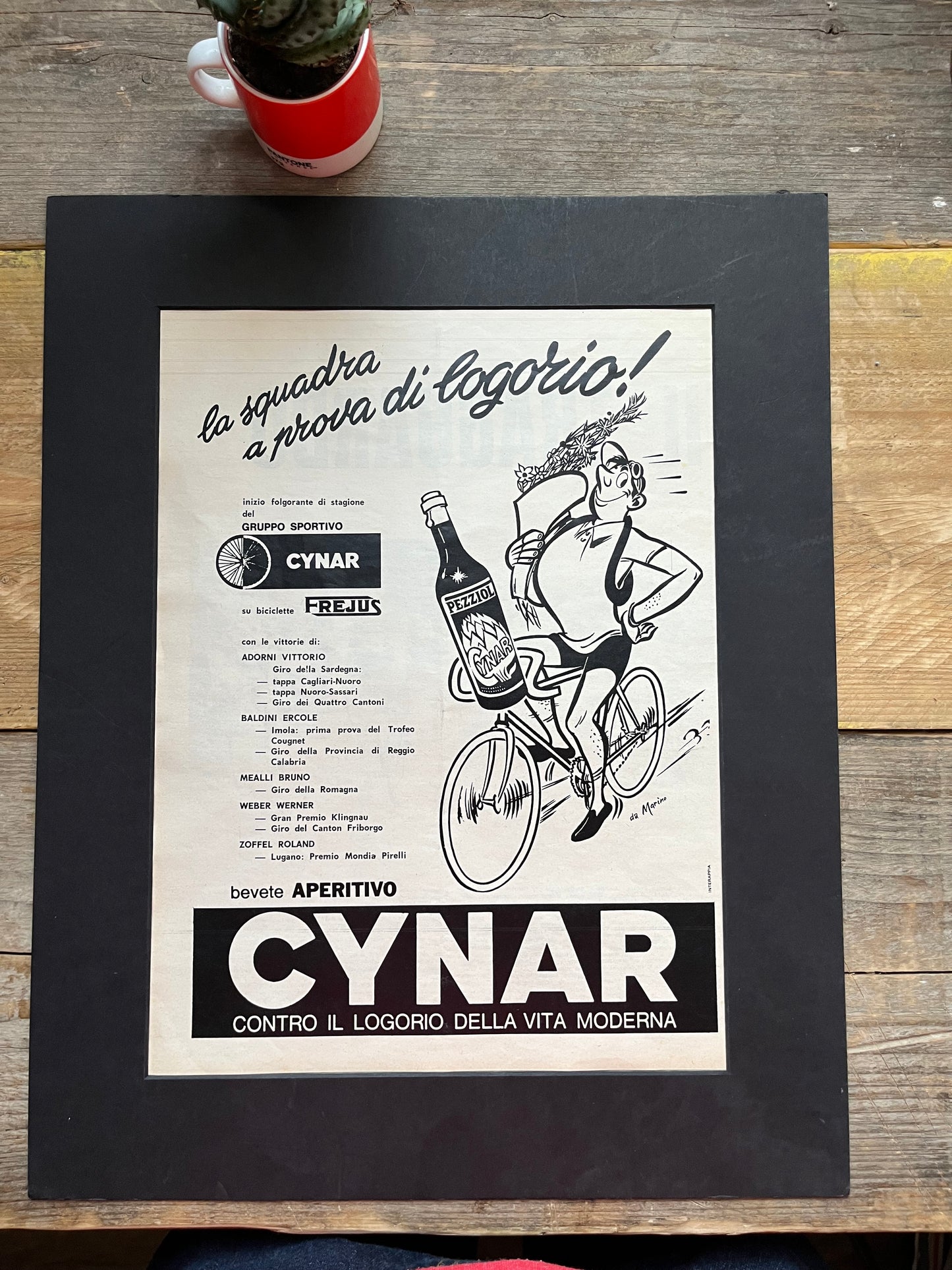 Cynar aperitvo Giro d'italia advertisement 1963