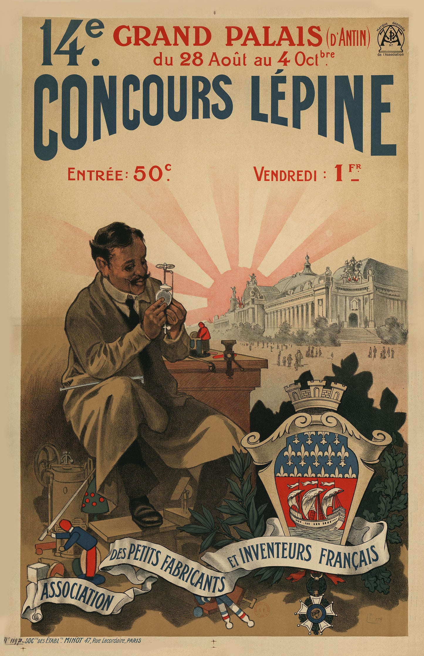 Vintage french advertising poster - Concours Lépine c1910