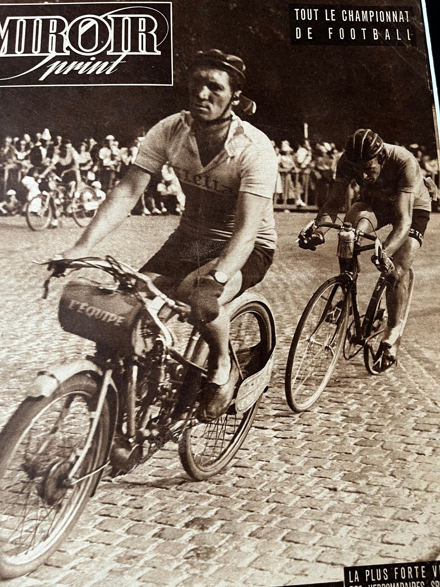 Vintage Tour de France Cycling Print - Original, 1949 Louison Bobet