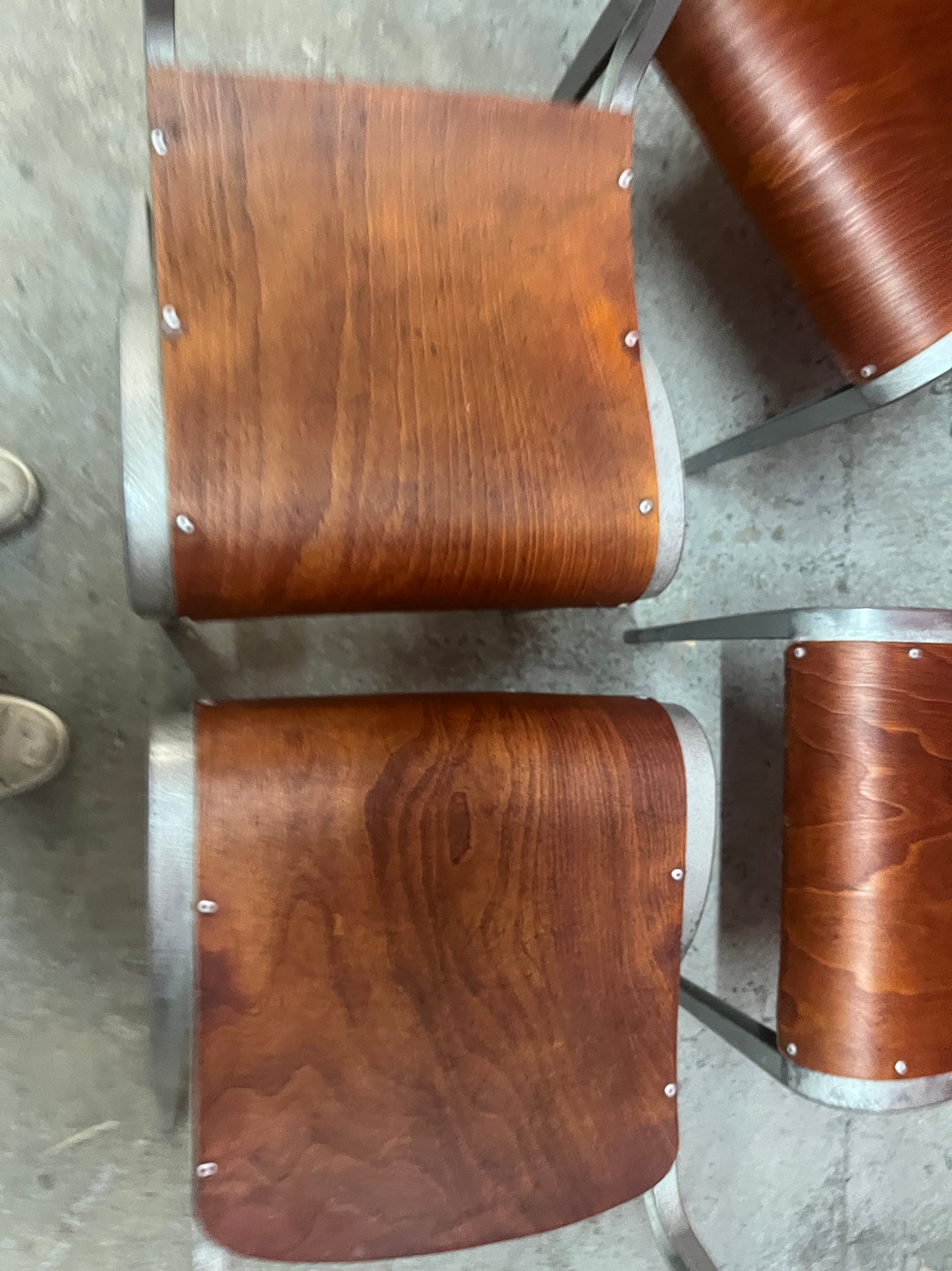 Esavian Stacking chair by James Leonard for ESA, 1950s, restored set of four