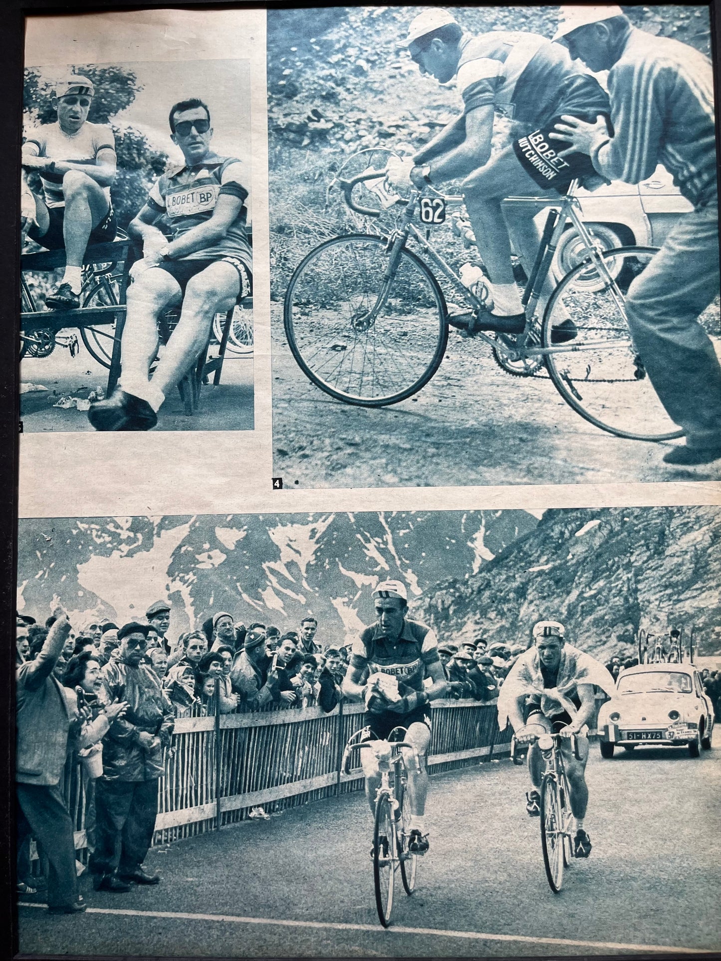 Vintage Cycling Print - Fausto Coppi Tour de France, c1951