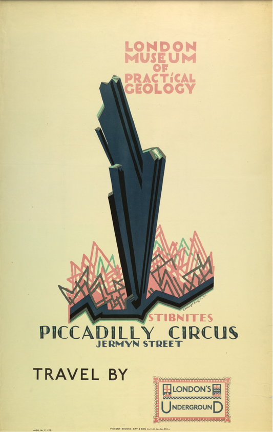 Vintage Advertising Poster - London Transport, London museum of Geology Edward McKnight Kauffer c1922