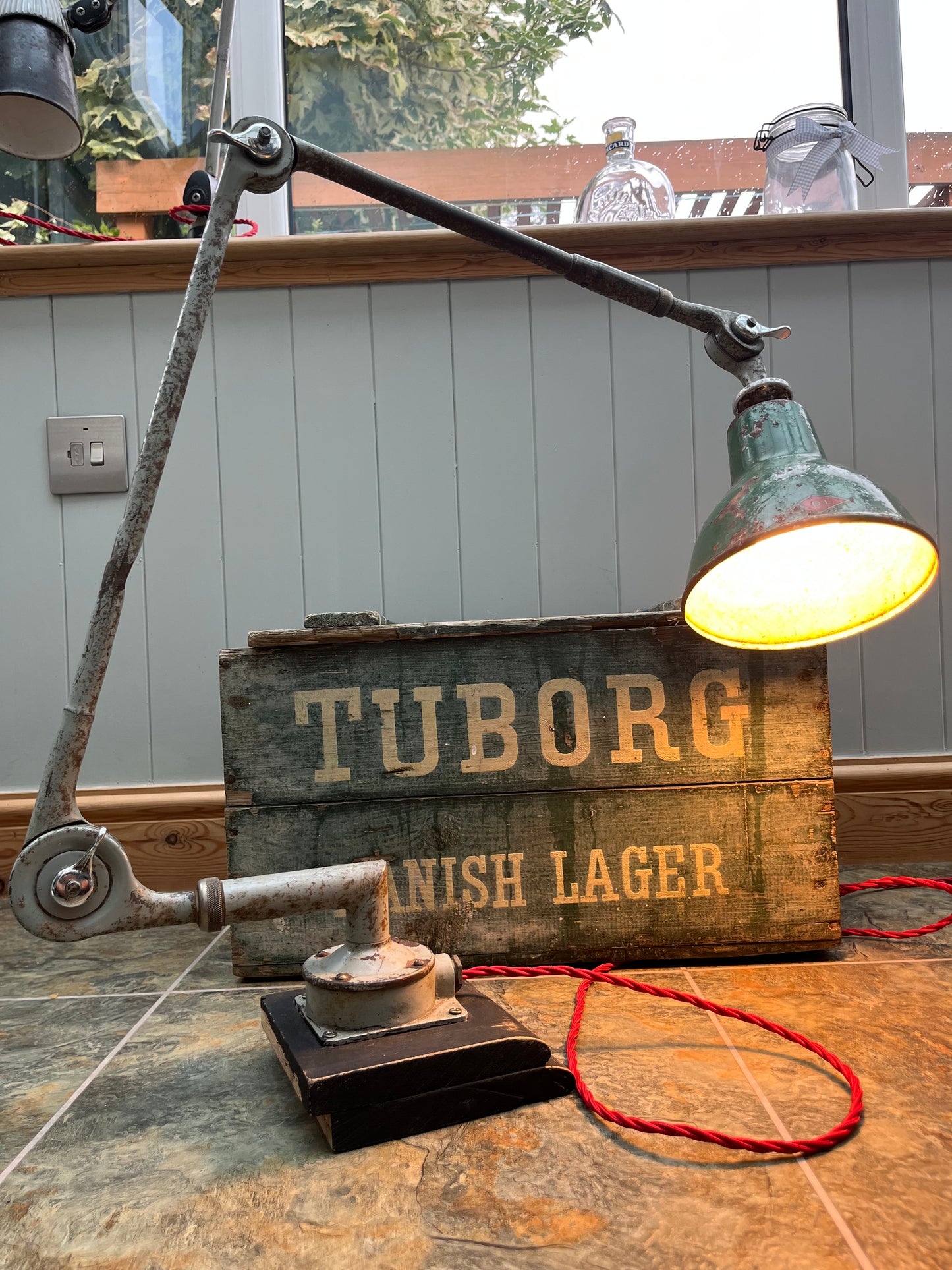 Vintage Machinist Lamp c1950s rewired