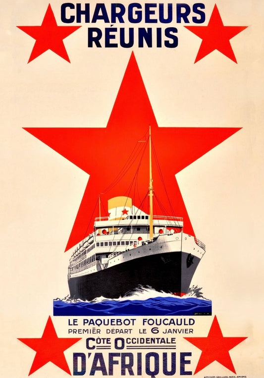 Chargeurs ReUnis French travel poster 1930s