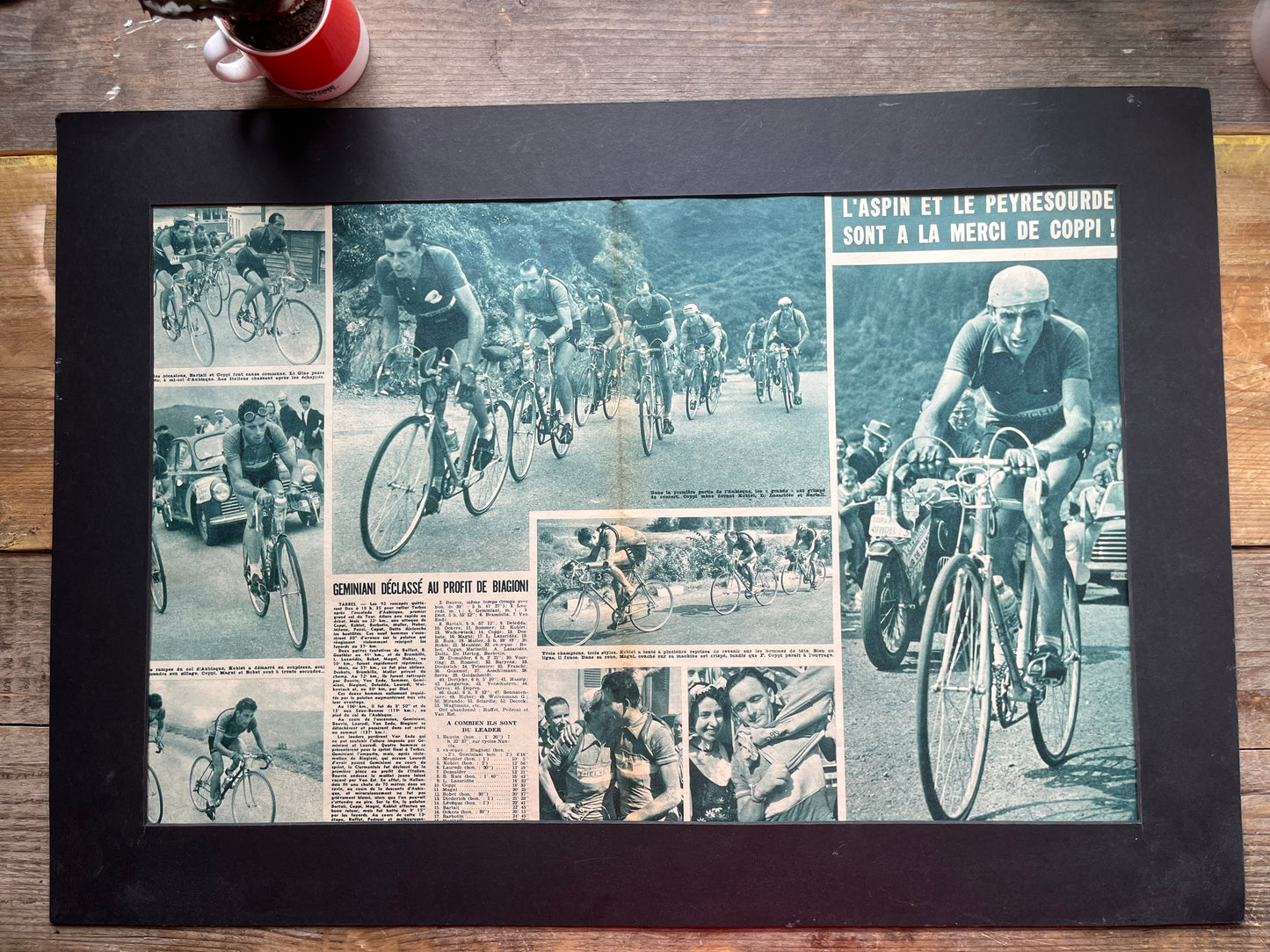 Vintage Cycling Print - Fausto Coppi Tour de France, c1951