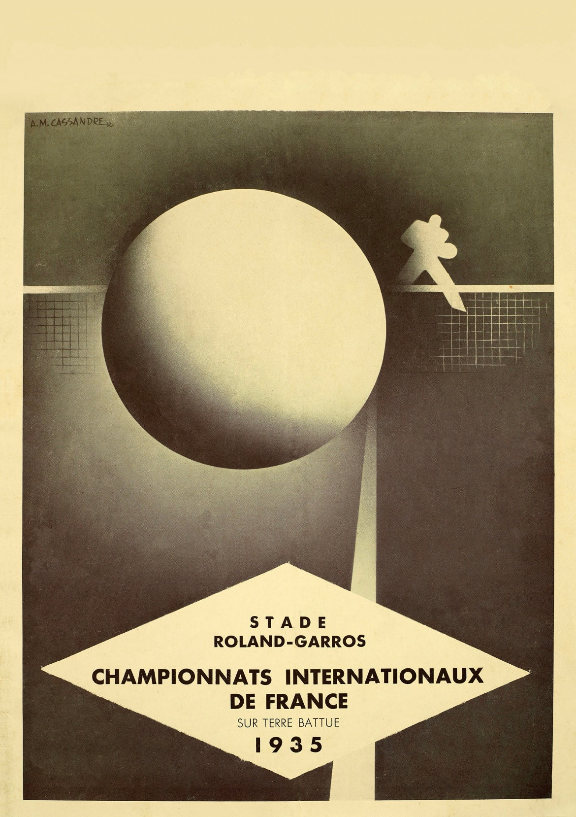 Roland Garros vintage Tennis poster c1935