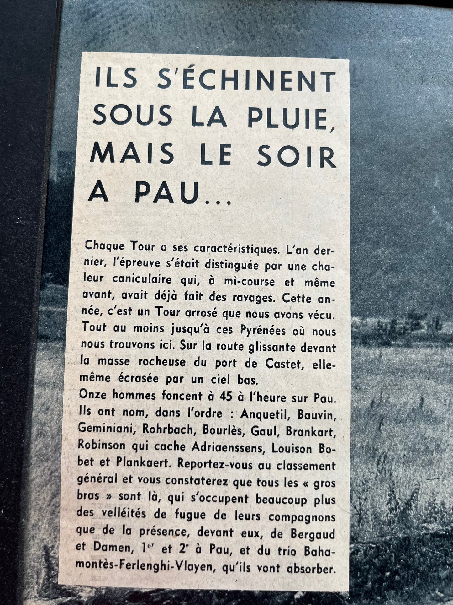 Tour de France vintage print - Pau c1958