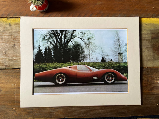 Ford GT40 vintage race car poster 1970s