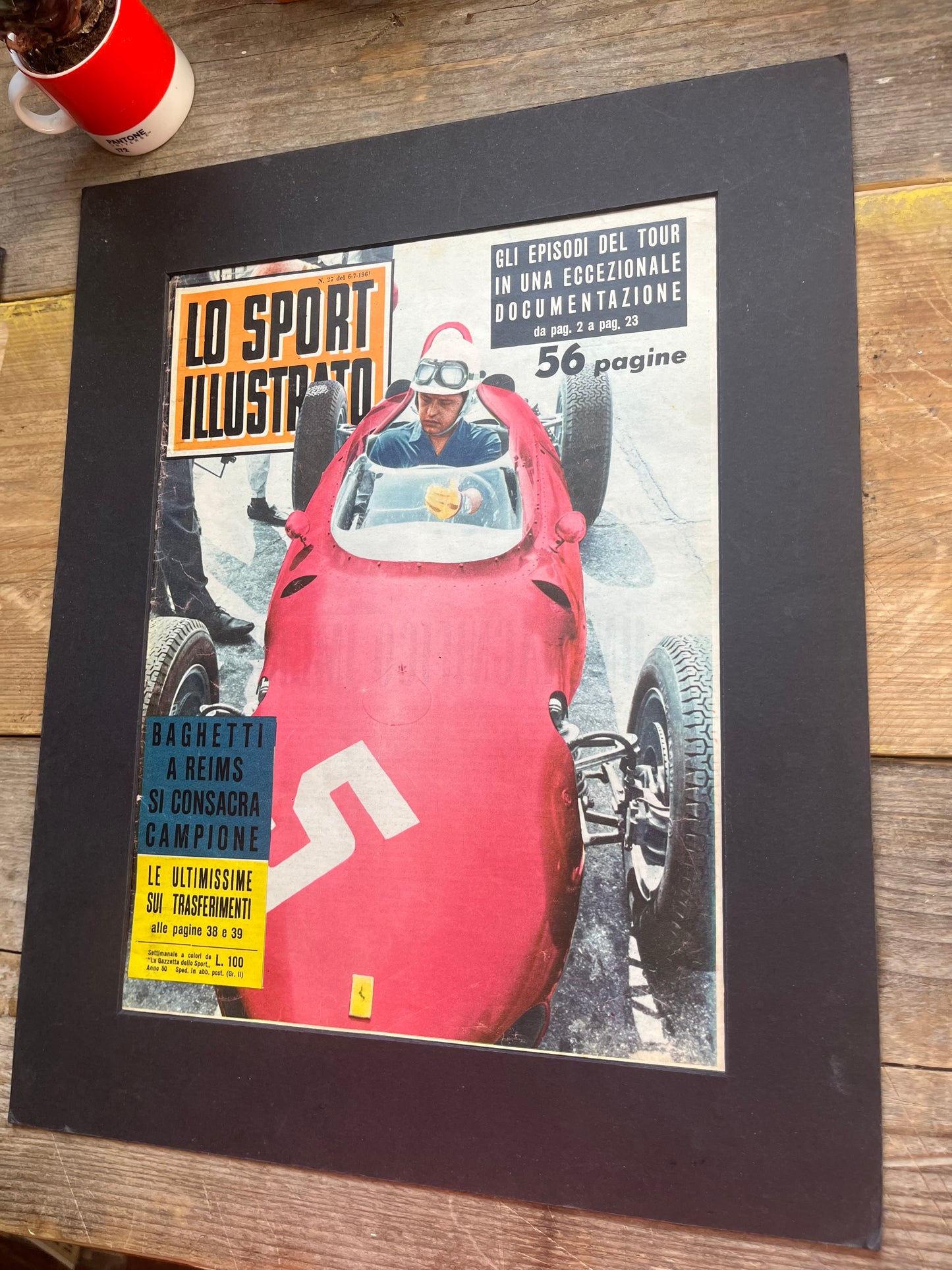 Vintage Italian racing car print Ferrari Giancarlo Baghetti 1961