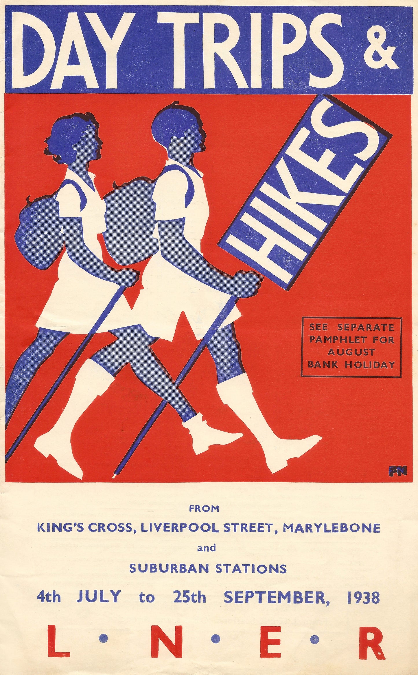 Travel poster c1938 Day trips and hikes Art Deco