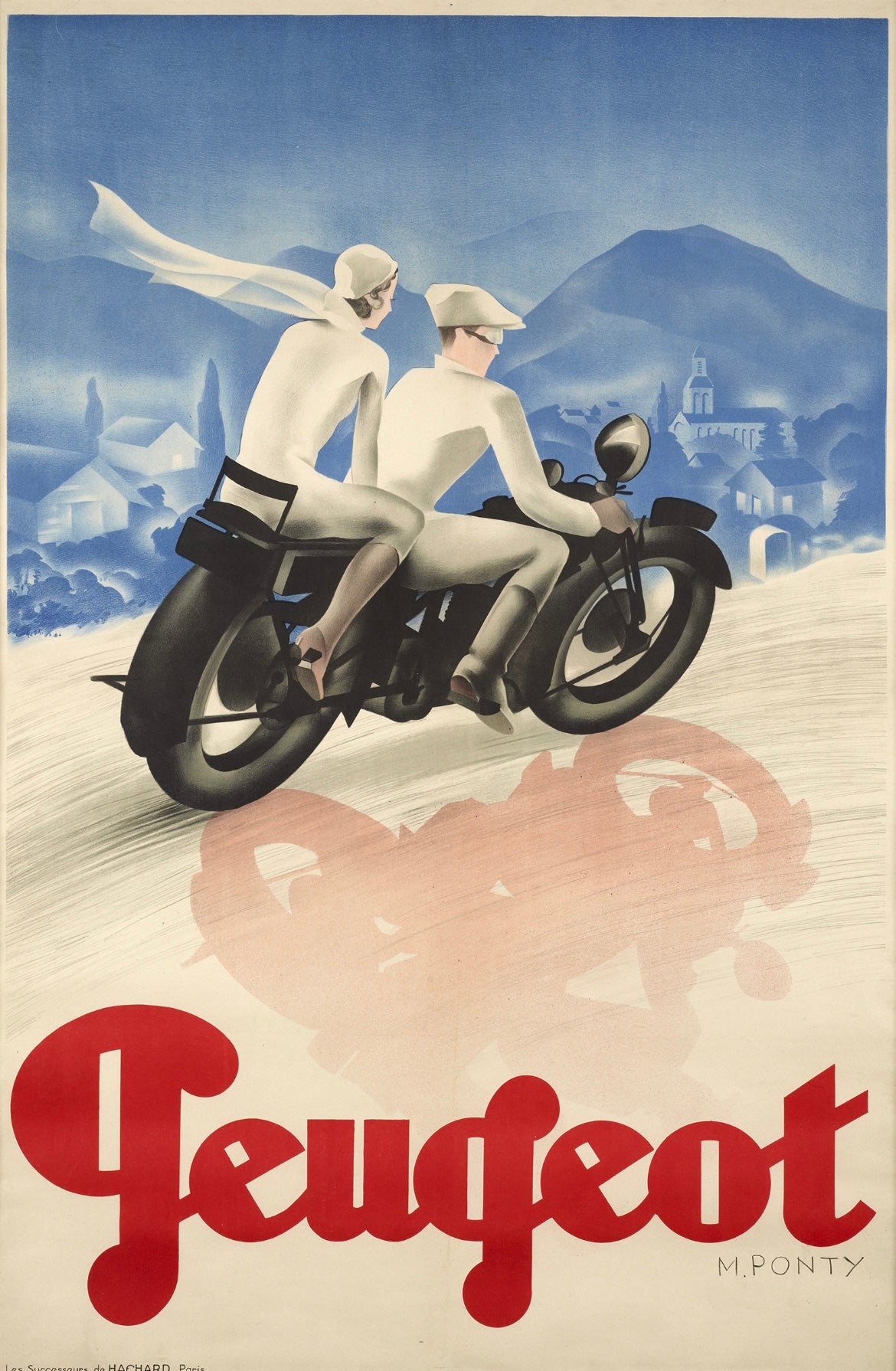 Peugeot motorcycles vintage poster c1920s