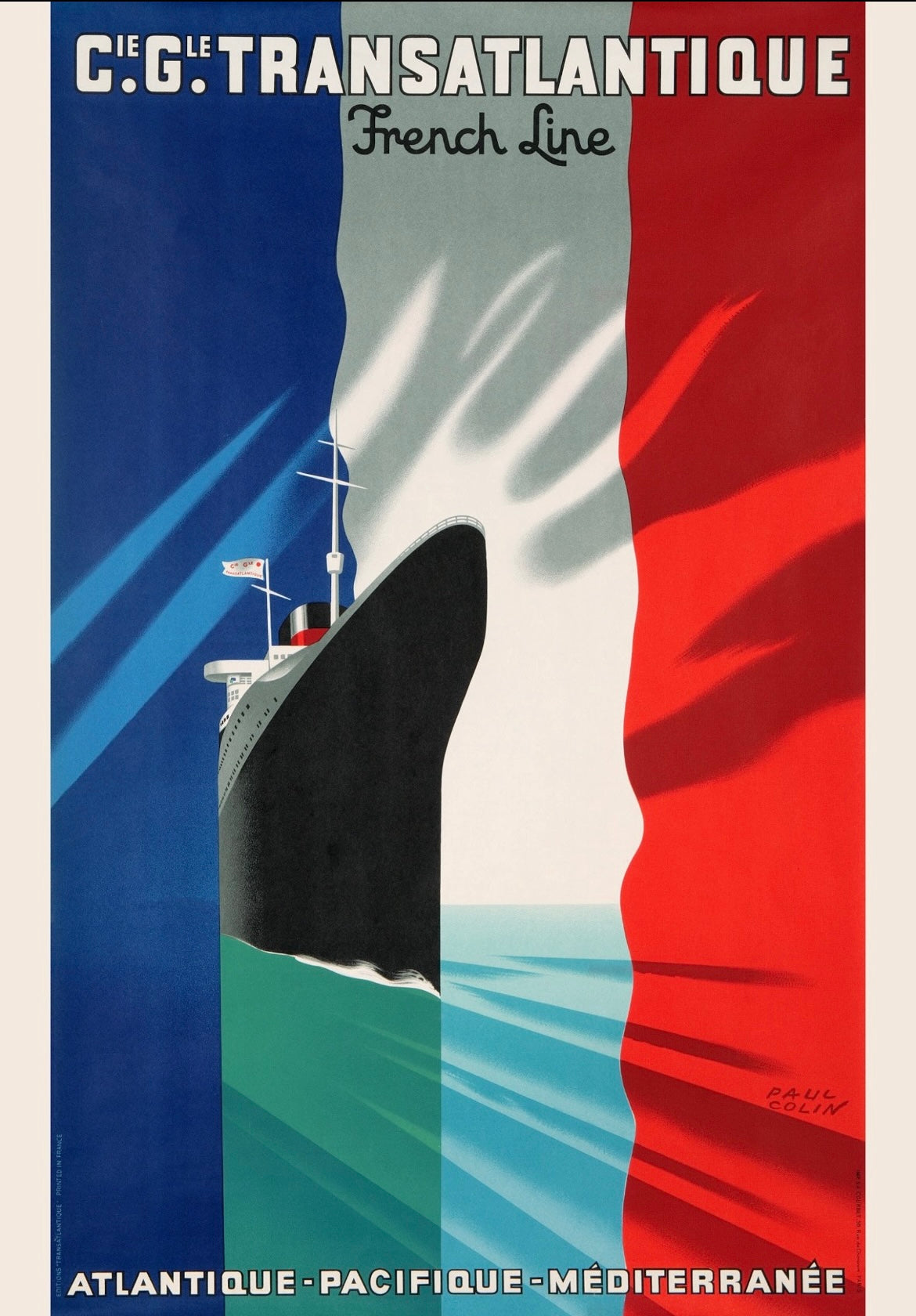 CG Transatlantic 1920s french travel poster