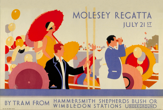 Molesey Regatta art deco  Advertising Poster - Edward McKnight Kauffer 1928