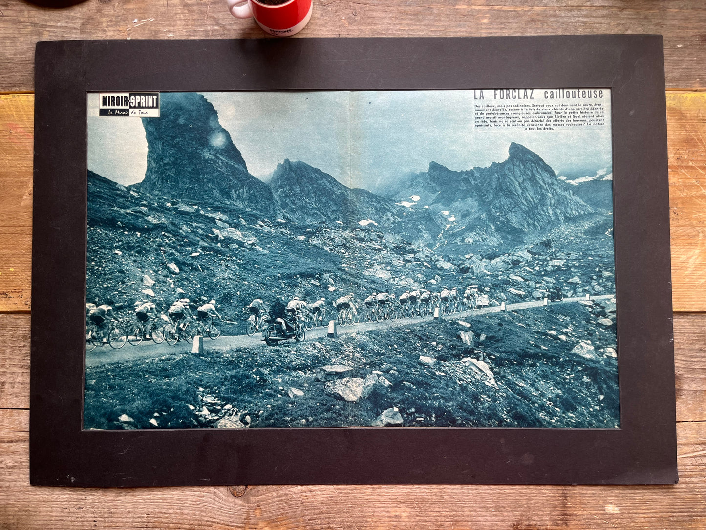 Tour de France vintage print La Forclaz Alps 1959