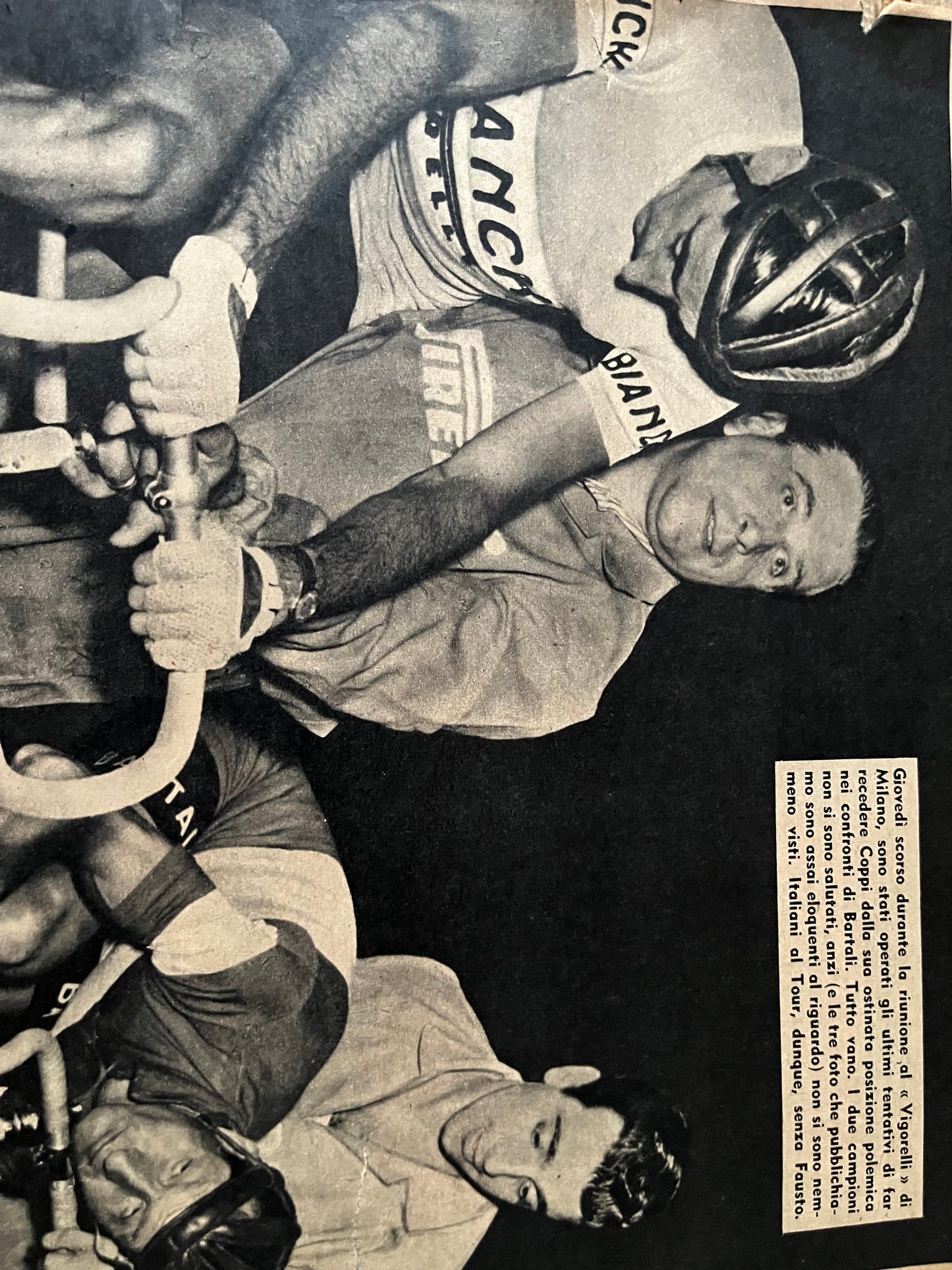 Vintage Cycling Print - Fausto Coppi Gino Bartali 1953 Pista