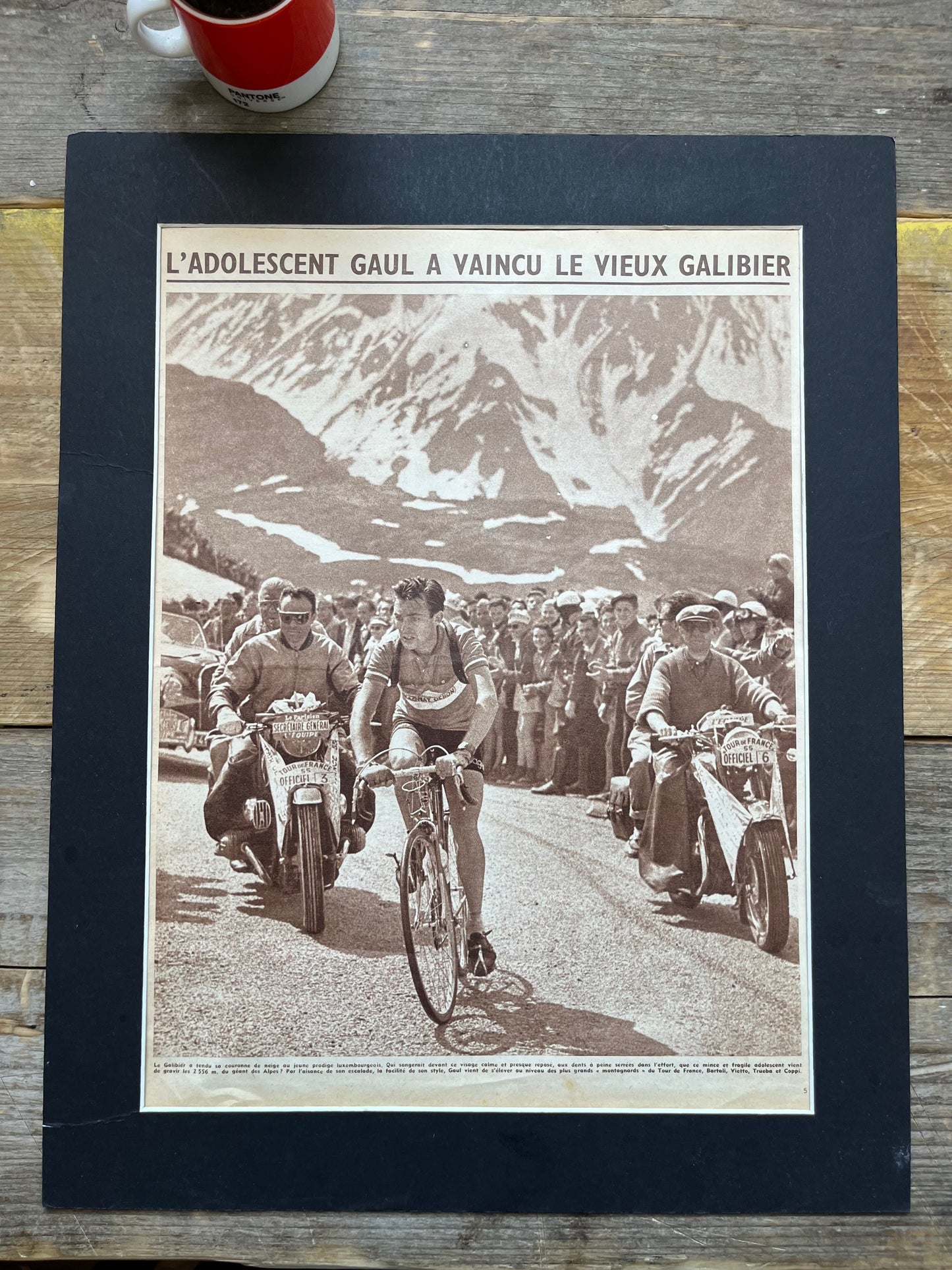 Vintage Cycling Print -Tour de France, Charly Gaul Col du Galibier