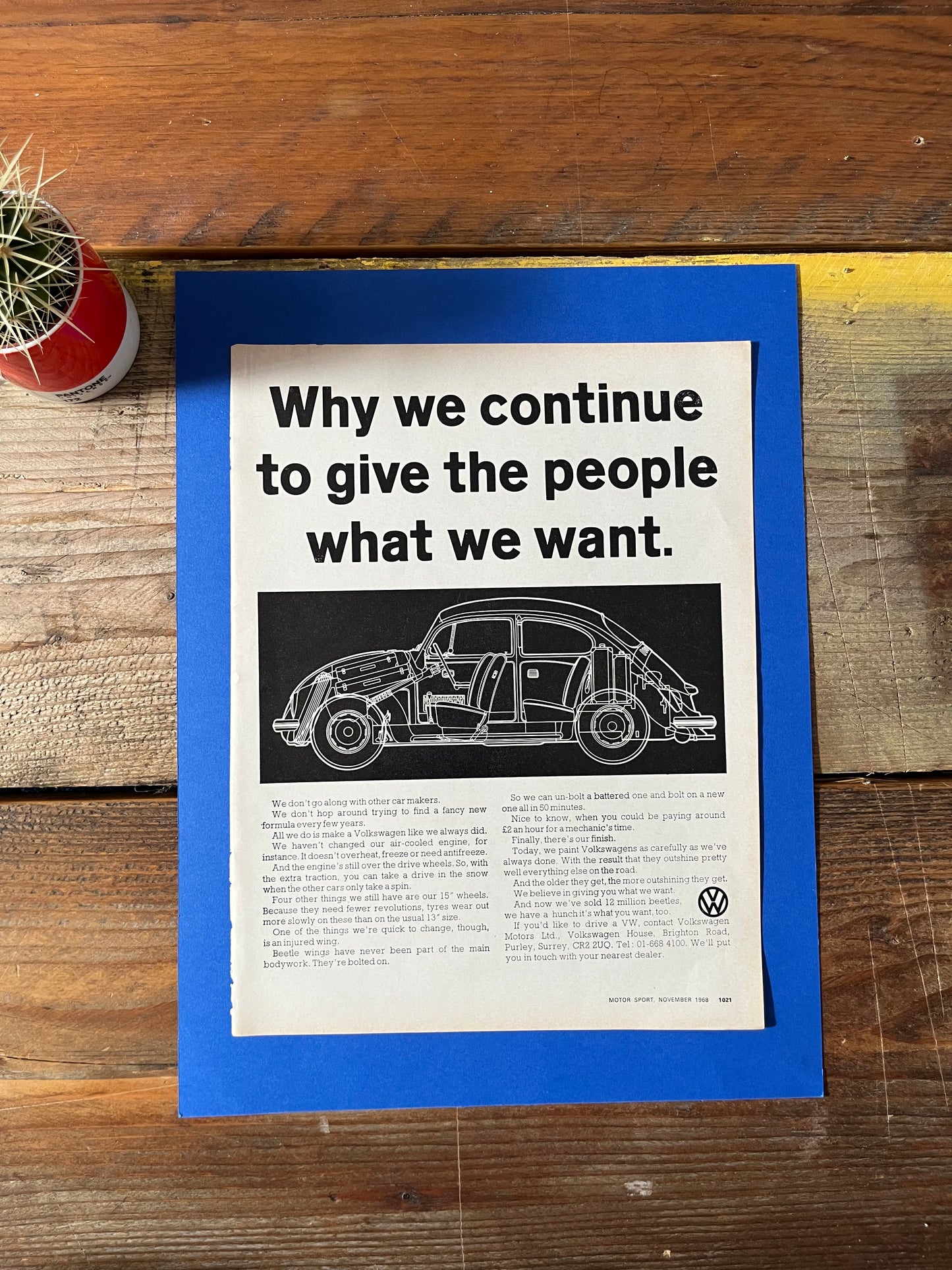 Vintage VW Volkswagen advertising print - 1960s