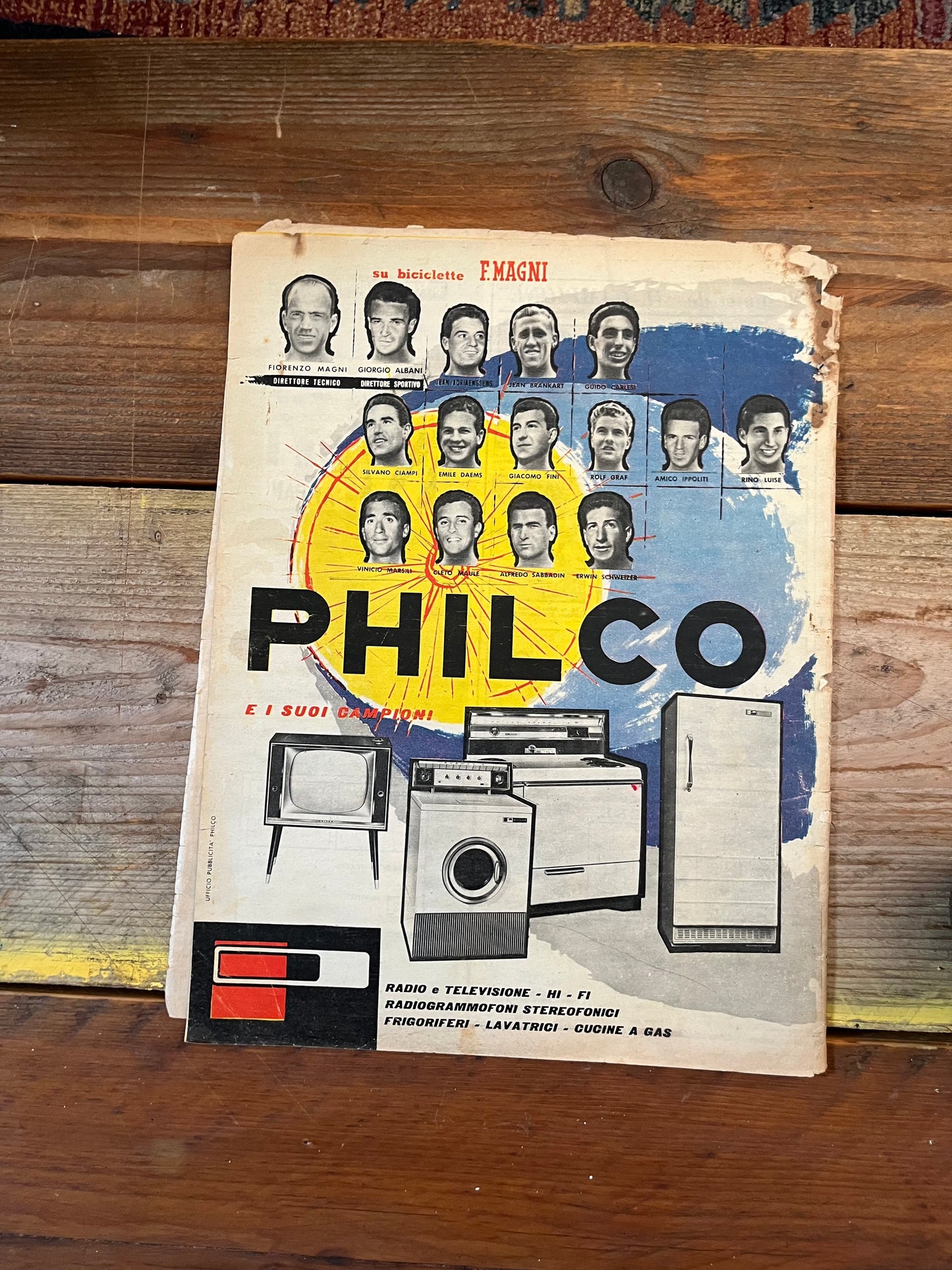 Vintage Giro d'italia / Philco advertisement 1960