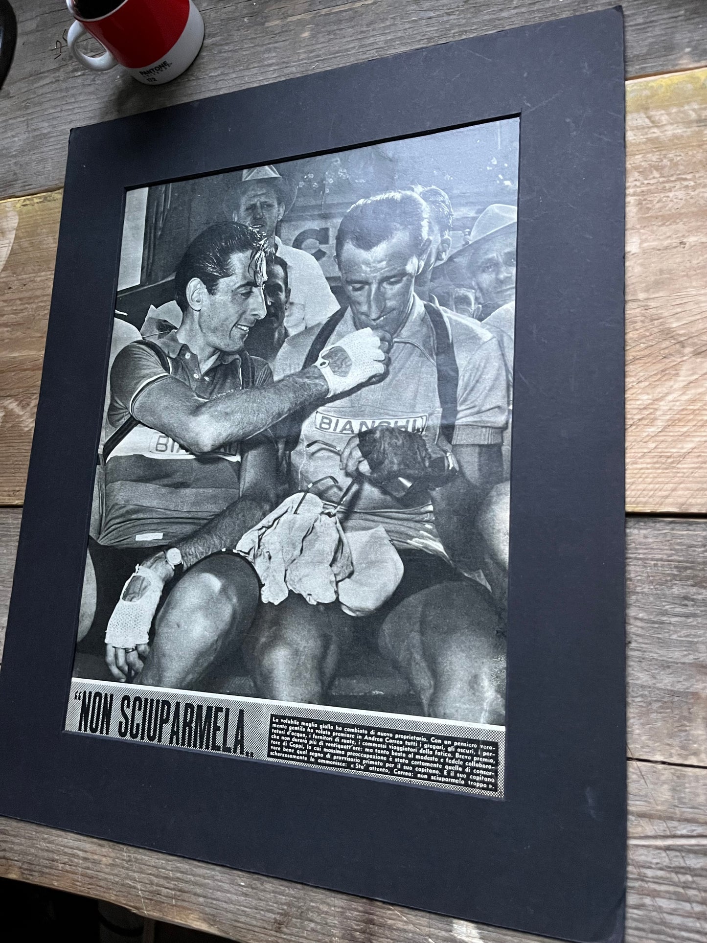 Vintage Cycling Print - Fausto Coppi/ Andrea Correa 1950s