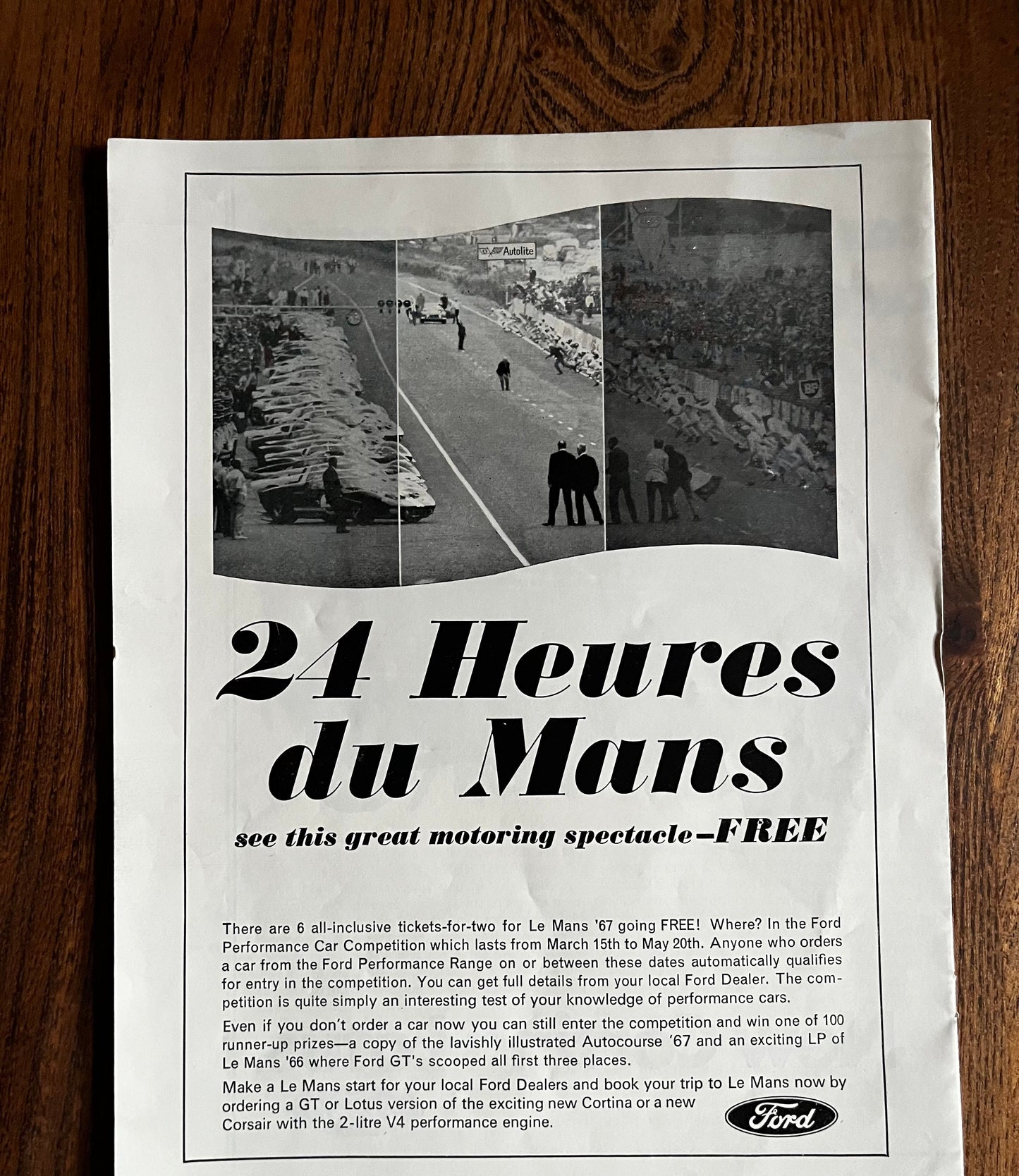 Ford Le Mans original vintage advertisement 1963