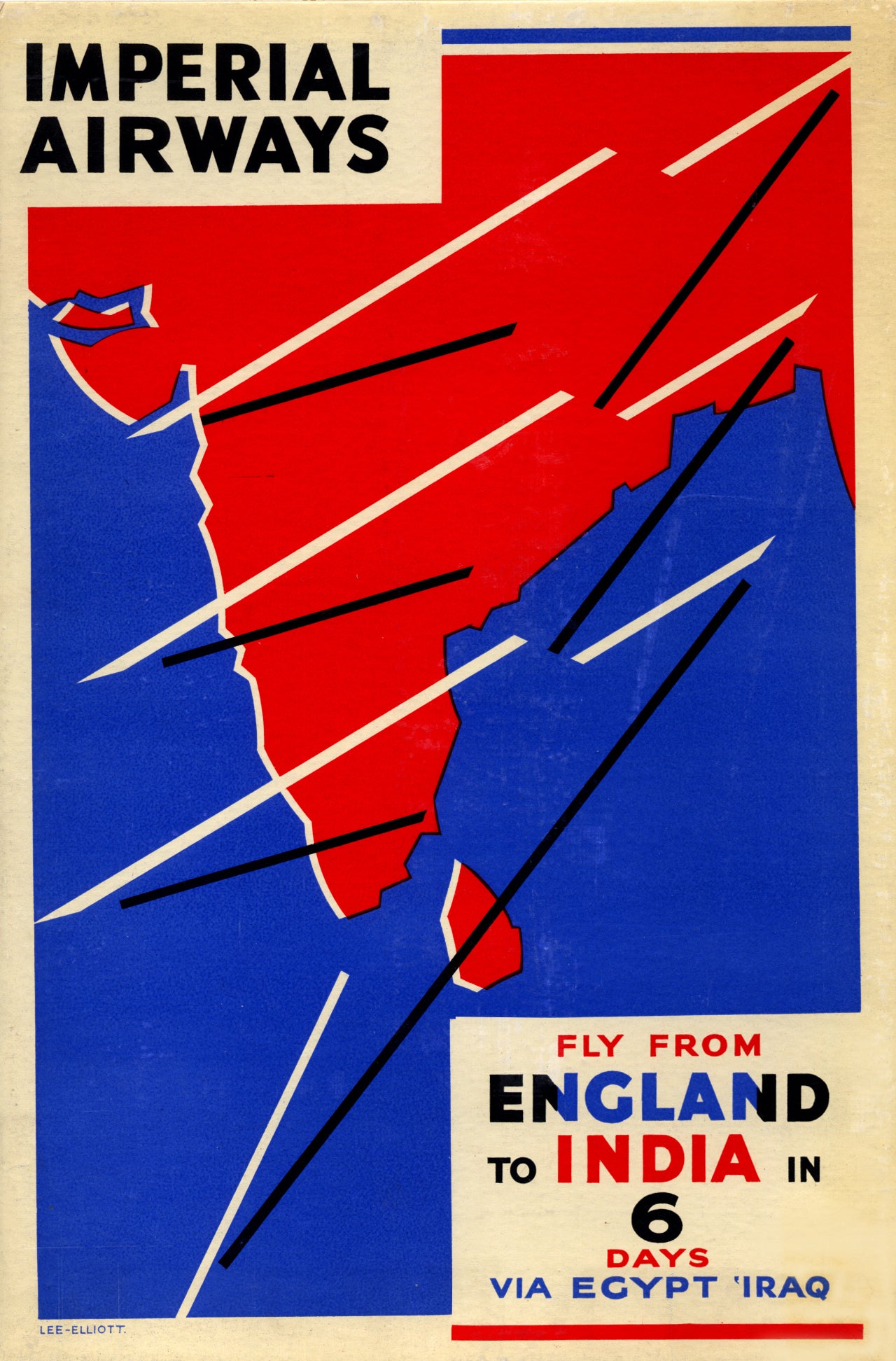 Vintage Travel poster - Imperial Airways Art Deco Egypt India Iraq c1933