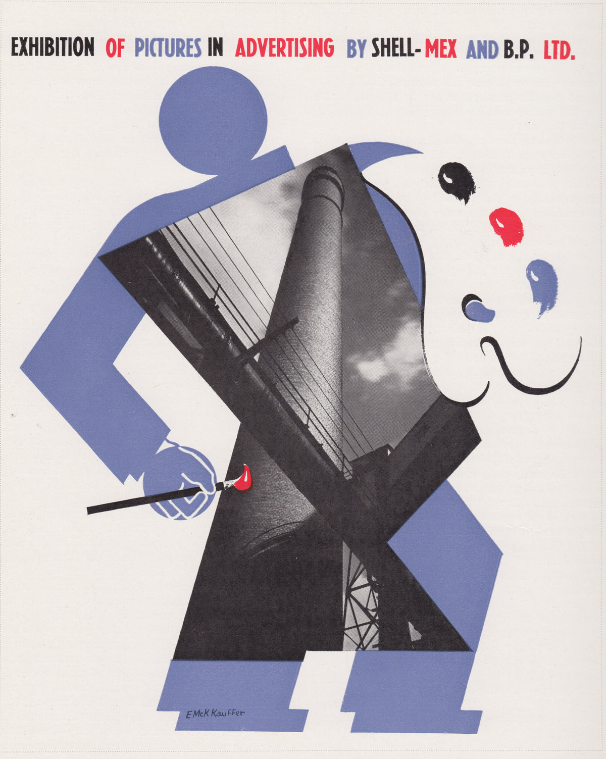 A purple artist silhouette combining an industrial photograph with a paintbrush and palette.