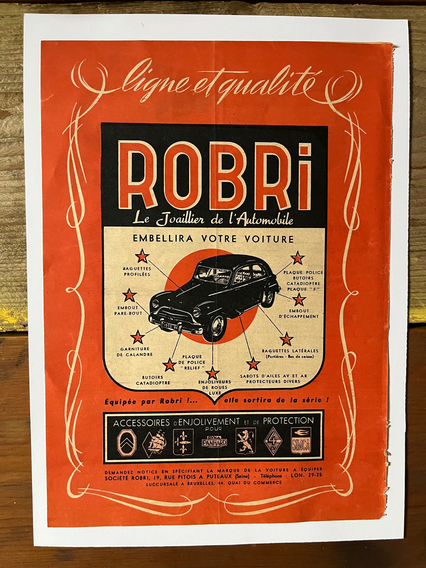 Vintage original Robri car accessories Advertisement 1950's