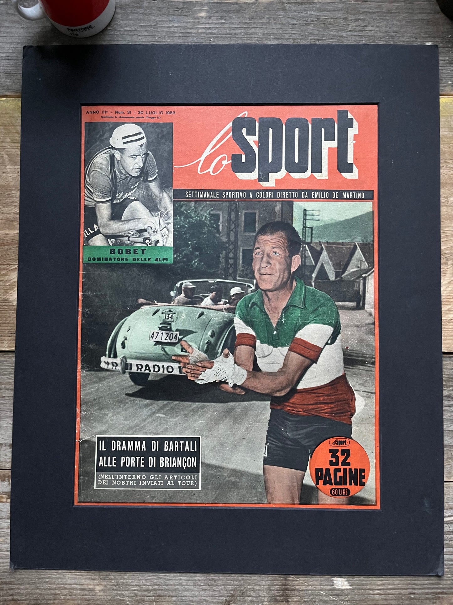 Gino Bartali 1952 Giro d'Italia vintage cycling print