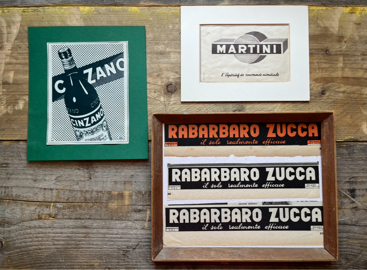 Vintage Martini / Rabarbaro / Cinzano advertising Prints -1950s