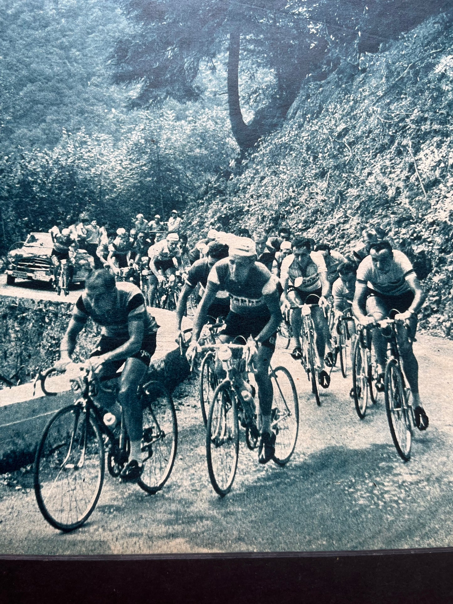 Tour de France vintage print - Alps Col de Romeyere c1958