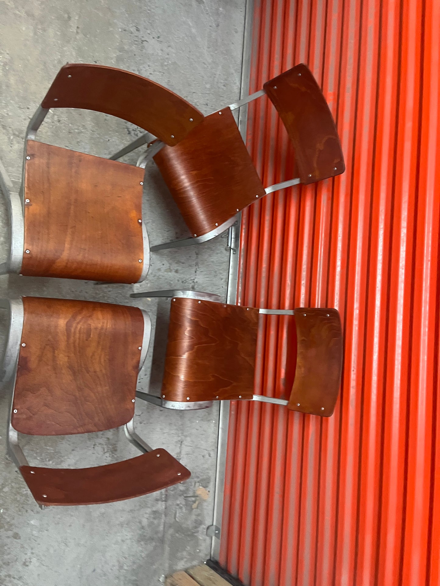 Esavian Stacking chair by James Leonard for ESA, 1950s, restored set of four