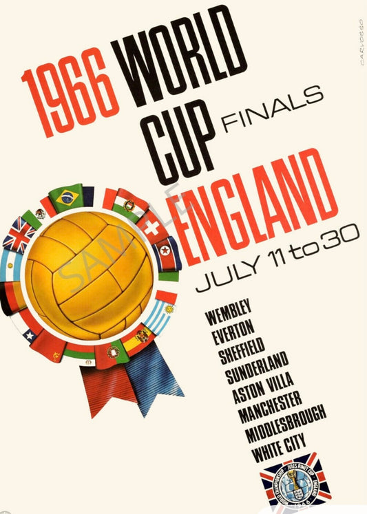 Vintage Football World cup Poster- England 1966