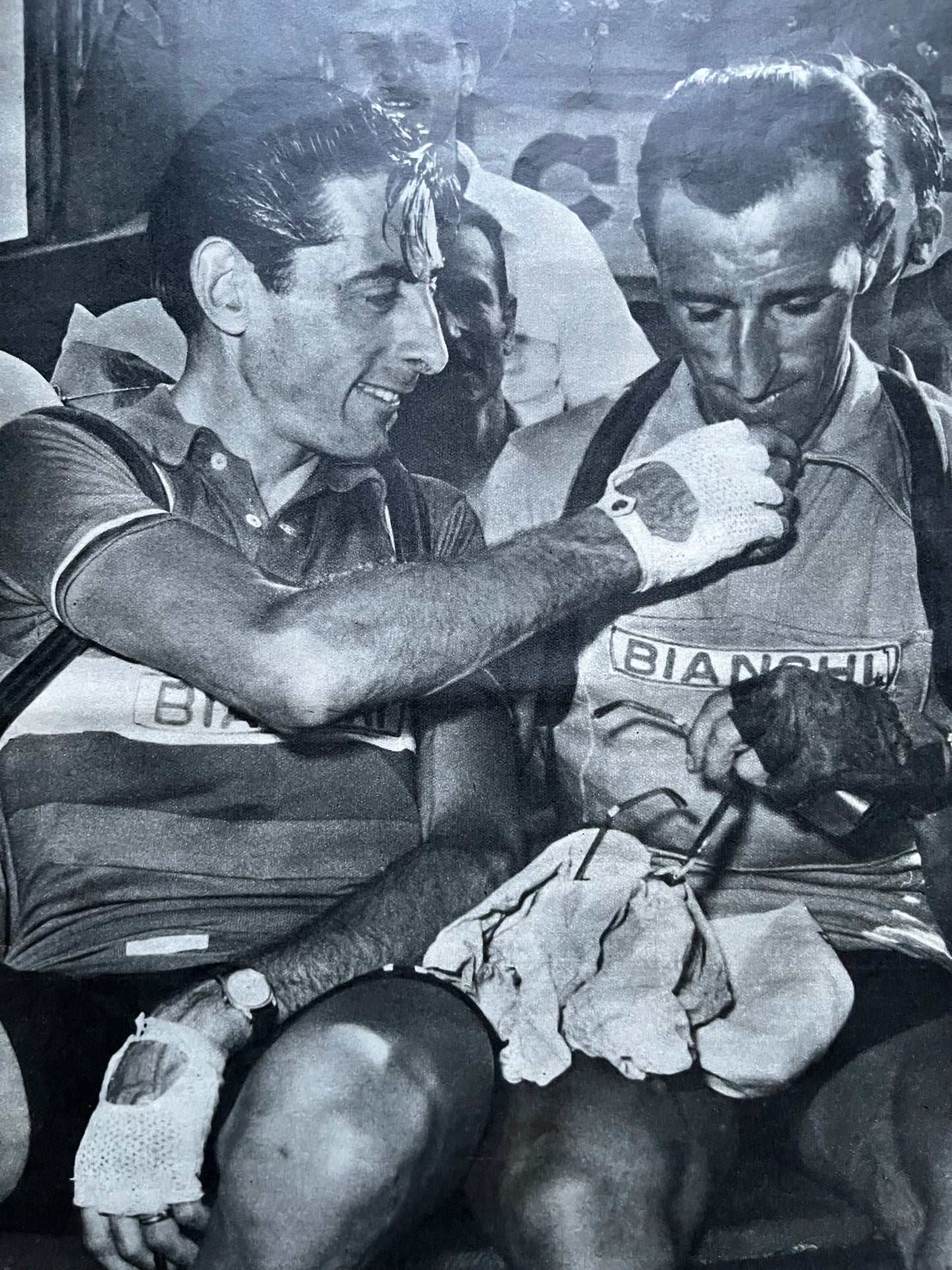 Vintage Cycling Print - Fausto Coppi/ Andrea Correa 1950s