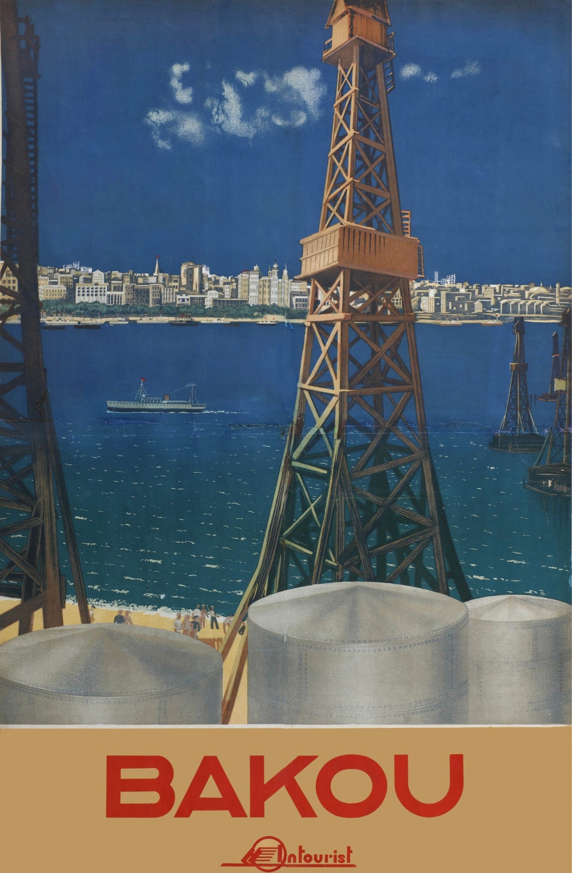 Bakou vintage Travel poster c1936 Art Deco