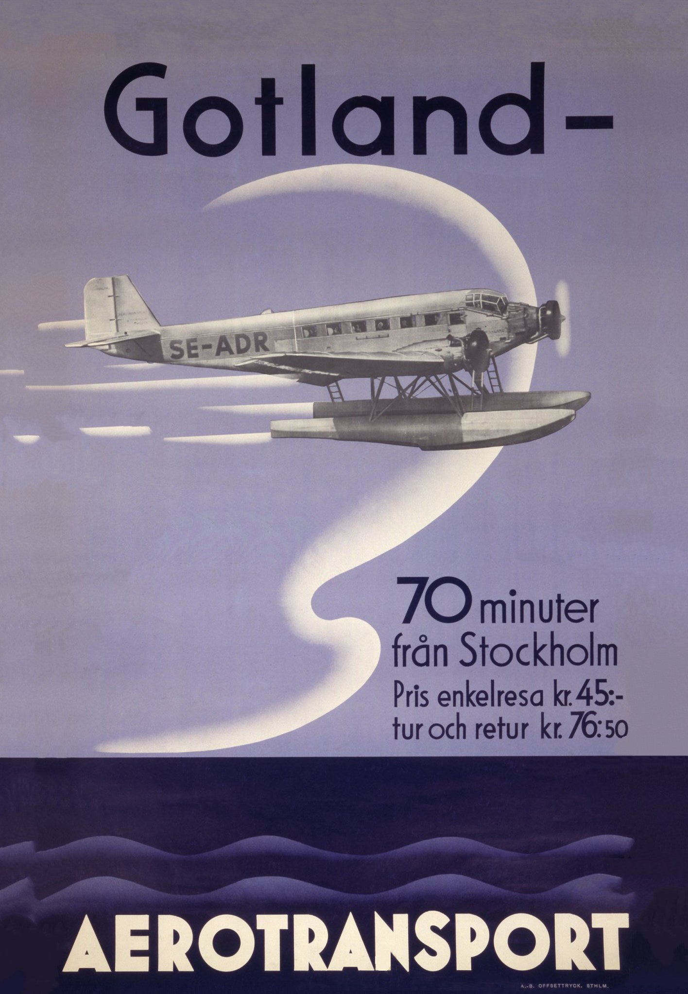 Vintage travel advertisement Gotland c1935