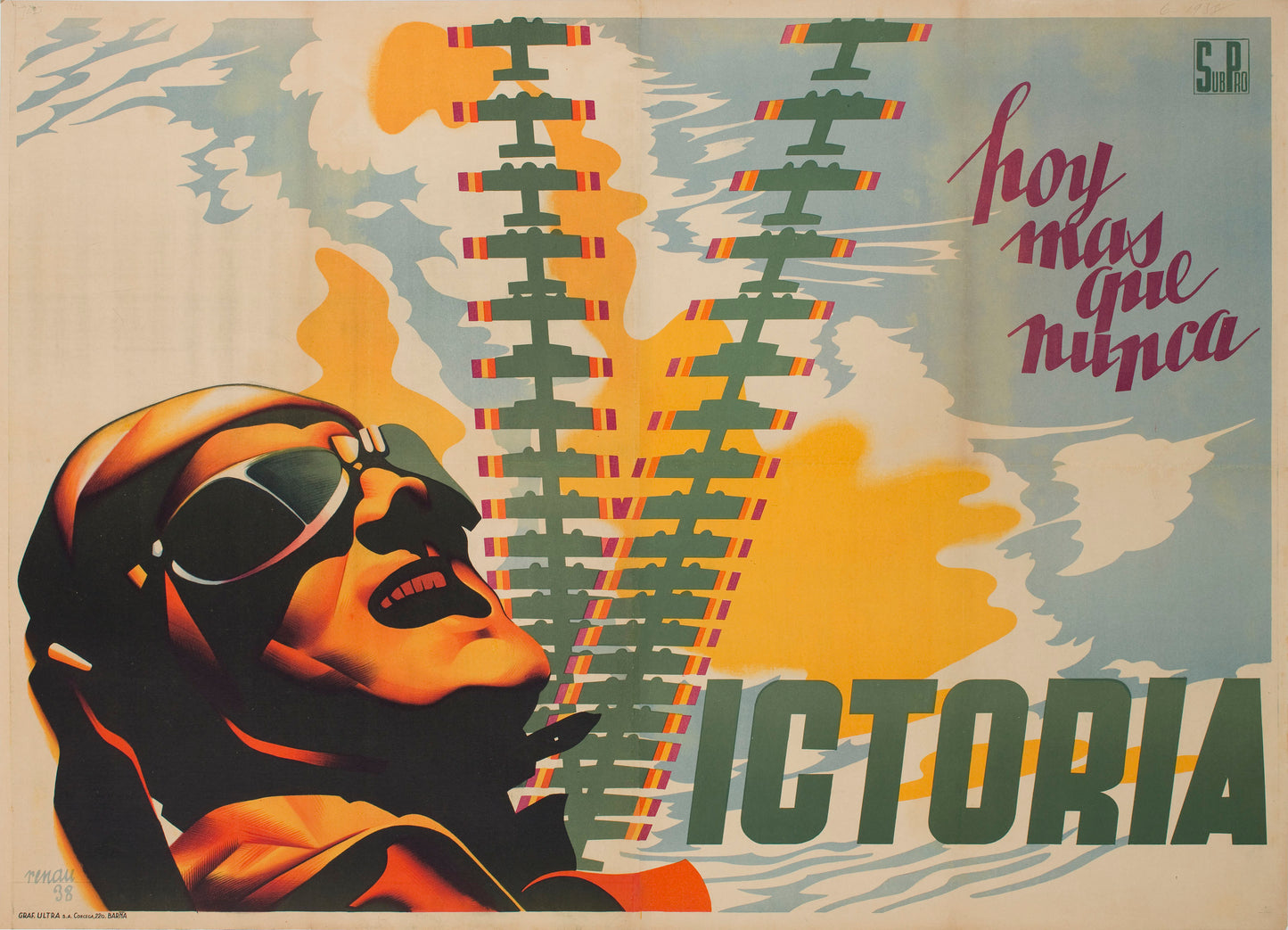 Spanish civil war Vintage Poster - Josep Renau. Hoy mas que nunca victoria, 1938
