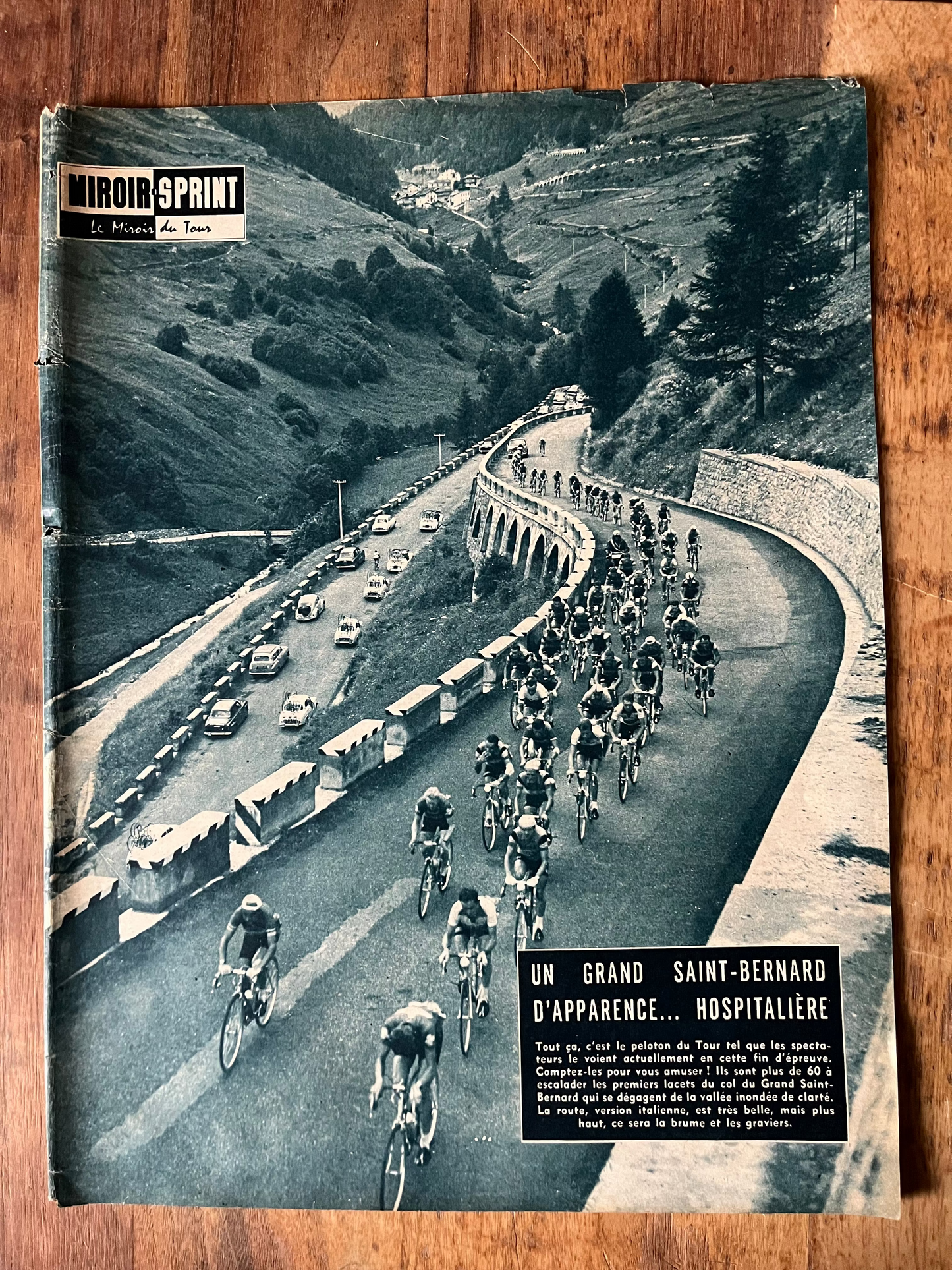 Tour de France vintage print - Alps Grand st Bernard 1959