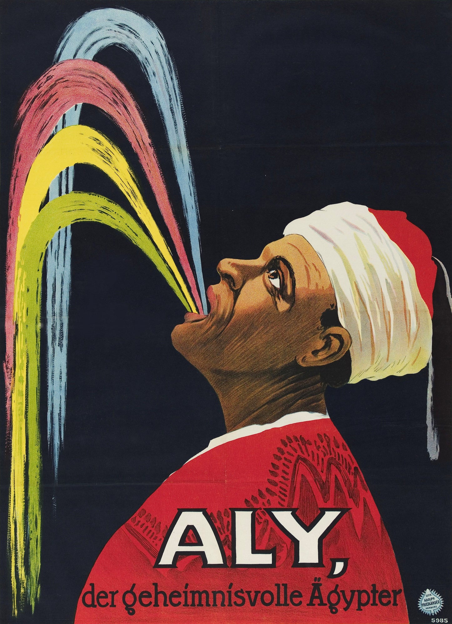Hadji Ali “The mysterious egyptian” vintage poster