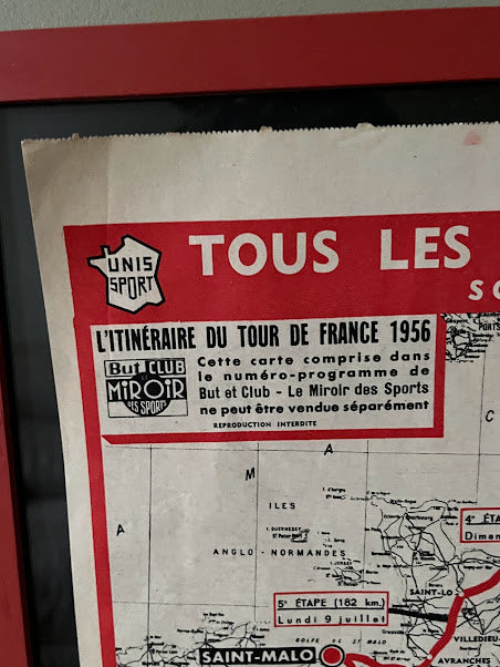 Tour de France Lambretta vintage route map 1956