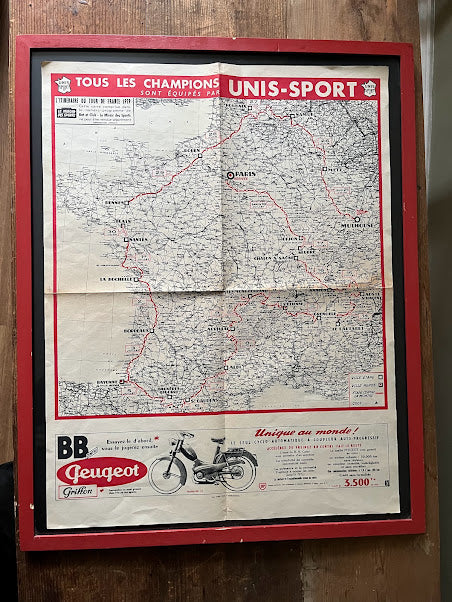 Tour de france route map Peugeot 1959