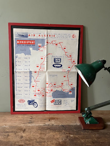 Tour de france vintage route map 1955 Luc / Rene Gillet