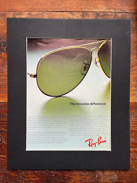 Ray Ban aviators original magazine advertisement 1973