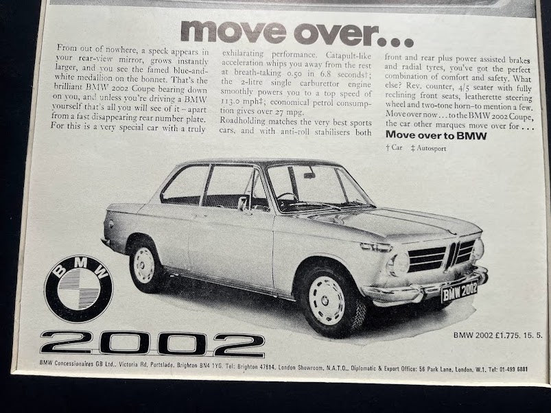 Vintage BMW 2002  Advertisement  - c1973