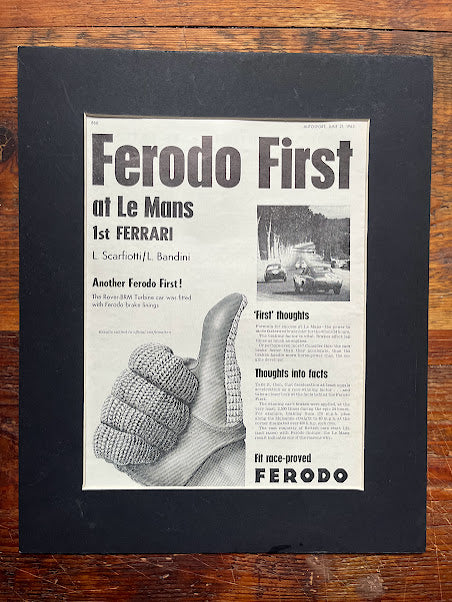 Vintage Auto Advertisement - Ferodo/Le Mans - c1961