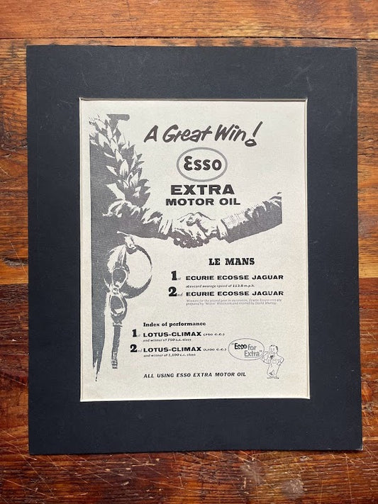 Vintage Esso/Le mans Advertisement, c1961