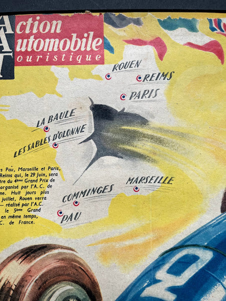 French Grand prix magazine cover artwork 1952