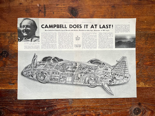 Vintage Artwork - Donald Campbell - Bluebird Proteus, Original Artwork, 1964