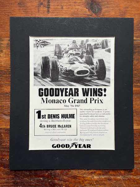GoodYear Monaco grand Prix vintage advertisement 1967