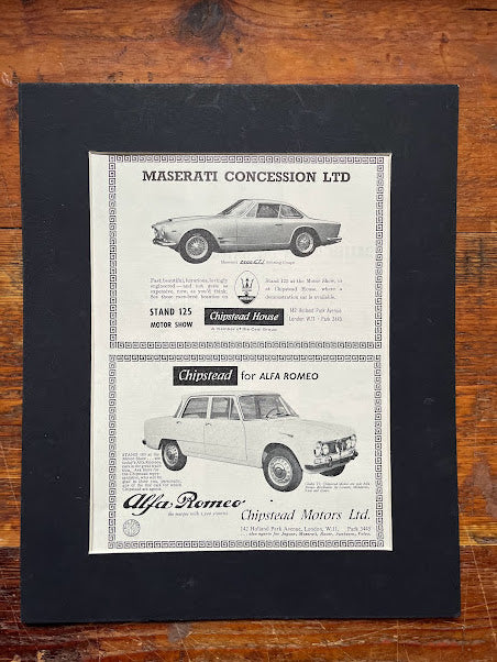 Vintage Chipstead Advertisement - 1960s Alfa Romeo/Maserati