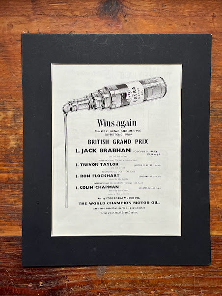 Esso vintage advertisement - Jack Brabham British Grand Prix Silverstone 1960
